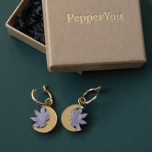 Load image into Gallery viewer, Daydream Sun & Moon Hoop Earrings