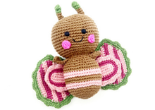 Load image into Gallery viewer, Crochet Baby Toy Butterfly rattle - pink