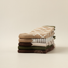 Load image into Gallery viewer, Versatile Retro Green Coffee Cotton Socks - Striped & Smiley