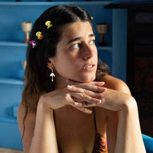 Load image into Gallery viewer, Petal Drop Hoop Earrings