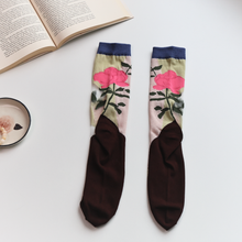 Load image into Gallery viewer, Retro Sheer Socks for Women – Floral & Graphic Design
