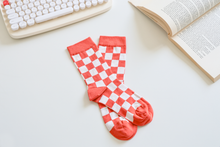 Load image into Gallery viewer, Women's Checkered Cotton Socks - Trendy & Soft Crew Socks