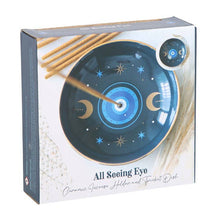 Load image into Gallery viewer, Blue All Seeing Eye Print Incense Holder Plate
