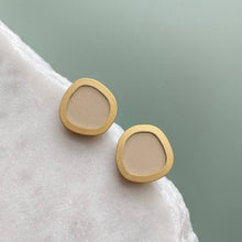 Load image into Gallery viewer, Coloured/Gold Circle Geometric Stud Earrings