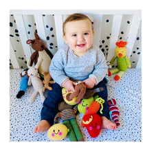 Load image into Gallery viewer, Crochet Baby Toy Flipps orange trousers