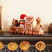 Load image into Gallery viewer, Felt Gingerbread Christmas Train Decoration - Handmade