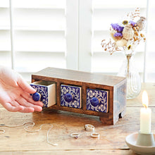Load image into Gallery viewer, Mango Wood And Ceramic Set Of Drawers - Jewelry Box
