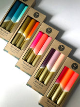 Load image into Gallery viewer, Purple, Pink & Gold Dip Dye Candles