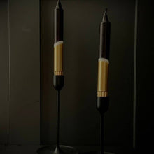 Load image into Gallery viewer, Black & Gold Dip Dyed Candles