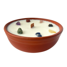 Load image into Gallery viewer, Clay Pot Candle, 12x4cm, Meditation with 7 Chakra Crystals