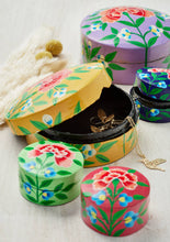 Load image into Gallery viewer, Kashmiri Chrysanthemum Handpainted Trinket Box Small