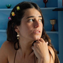 Load image into Gallery viewer, Petal Drop Hoop Earrings