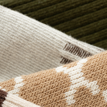 Load image into Gallery viewer, Versatile Retro Green Coffee Cotton Socks - Striped & Smiley