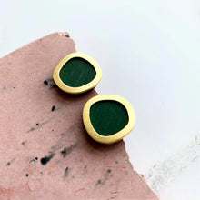 Load image into Gallery viewer, Coloured/Gold Circle Geometric Stud Earrings