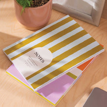 Load image into Gallery viewer, A5 Lined Notebook - Avocado Stripe
