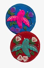 Load image into Gallery viewer, Colorful Hand Crafted Bird & Flower Design Felt Trivet