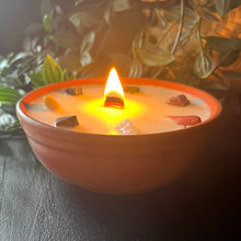 Load image into Gallery viewer, Clay Pot Candle, 12x4cm, Meditation with 7 Chakra Crystals
