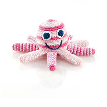 Load image into Gallery viewer, Crochet Baby Toy Octopus rattle - pale pink