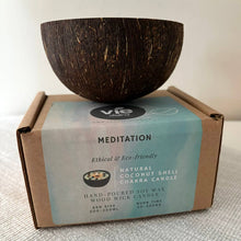 Load image into Gallery viewer, Coconut Shell Candle, Meditation with 7 Chakra Gemstones