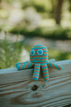 Load image into Gallery viewer, Crochet Baby Toy Octopus rattle - soft stripes
