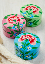 Load image into Gallery viewer, Kashmiri Chrysanthemum Handpainted Trinket Box Small