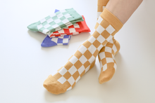 Load image into Gallery viewer, Women's Checkered Cotton Socks - Trendy & Soft Crew Socks