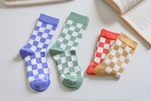 Load image into Gallery viewer, Women's Checkered Cotton Socks - Trendy & Soft Crew Socks