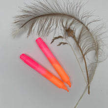 Load image into Gallery viewer, Neon Orange & Pink Dip Dyed Candles