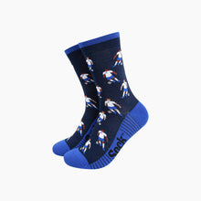 Load image into Gallery viewer, Football Players Bamboo Socks in Navy Blue