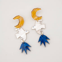 Load image into Gallery viewer, Night Bird Statement Drop Earrings