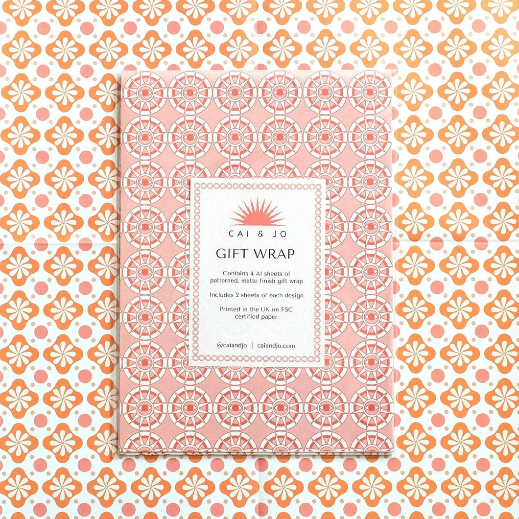 Gift Wrap Pack - Pink & Orange