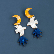 Load image into Gallery viewer, Night Bird Statement Drop Earrings
