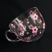 Load image into Gallery viewer, Pink Floral Glass Mug
