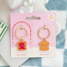 Load image into Gallery viewer, Set of 2 Kawaii Peanut Butter and Jelly Friendship Keyrings
