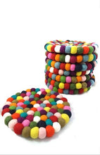 Load image into Gallery viewer, Hand Crafted Round Felt Ball Trivet, Assorted Color Options
