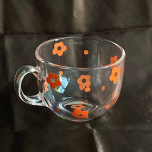 Load image into Gallery viewer, Orange Floral Glass Mug
