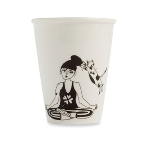 Yogi with Cats Porcelain Cup
