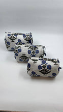 Load image into Gallery viewer, 100% cotton  quilted washbag set of 3 small medium n large
