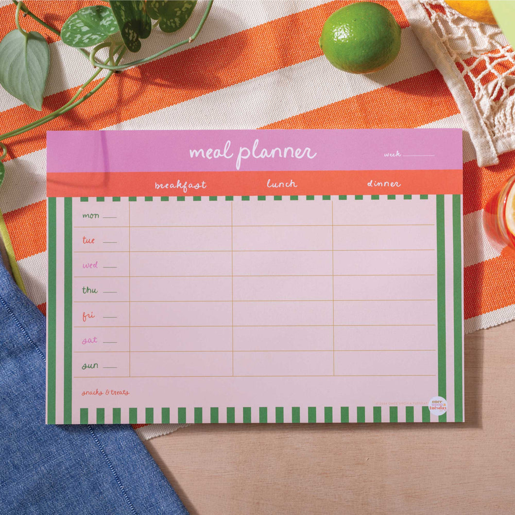 Cabana Stripe - A4 Weekly Meal Planner Pad