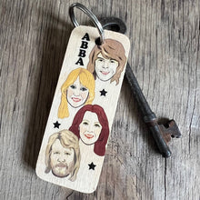 Load image into Gallery viewer, Abba Character Wooden Keyring

