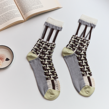 Load image into Gallery viewer, Retro Sheer Socks for Women – Floral &amp; Graphic Design
