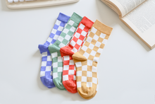Load image into Gallery viewer, Women's Checkered Cotton Socks - Trendy &amp; Soft Crew Socks
