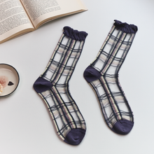 Load image into Gallery viewer, Retro Sheer Socks for Women – Floral &amp; Graphic Design
