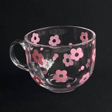 Load image into Gallery viewer, Pink Floral Glass Mug
