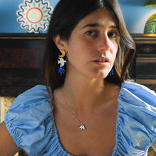 Load image into Gallery viewer, Night Bird Statement Drop Earrings
