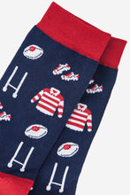 Load image into Gallery viewer, Men's Bamboo Socks - Navy Blue, Rugby
