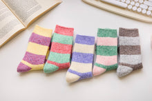 Load image into Gallery viewer, Warm Cashmere &amp; Wool Blend Socks – Striped Winter Style
