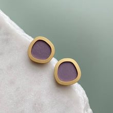 Load image into Gallery viewer, Coloured/Gold Circle Geometric Stud Earrings
