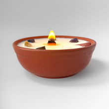 Load image into Gallery viewer, Clay Pot Candle, 12x4cm, Meditation with 7 Chakra Crystals

