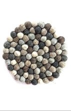 Load image into Gallery viewer, Hand Crafted Round Felt Ball Trivet, Assorted Color Options
